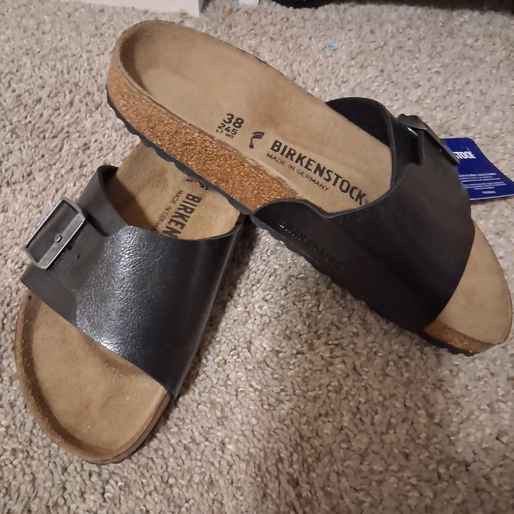 Birkenstock Dark Gray Slide Sandals